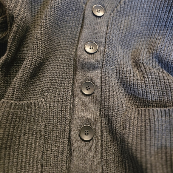 Men's Charcoal Cardigan Sweater - Picture 5 of 7